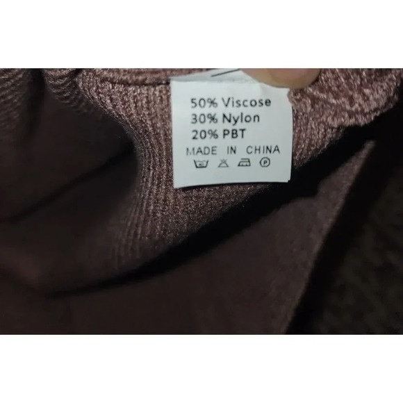 Women's Soft Brown Long-Sleeve Viscose Turtleneck Oversized Sweater Size XL - Picture 3 of 7